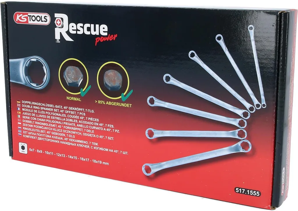 Clés Polygonales KS Tools 6-19mm pour Débloquer les Écrous Usés 7 Pièces - 3