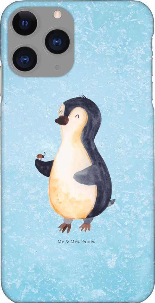 Mr. & Mrs. Panda Iphone 11 Pro Handyhülle Pinguin Marienkäfer - Eisblau - Geschenk, Aufmerksam, Glück, Handy Case, Kleine Wunder, Liebe, Premium...