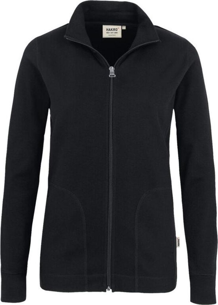 HAKRO Interlock Sweatjacke Damen #227 Gr. XL schwarz