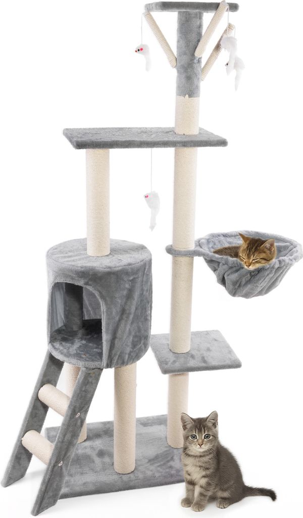 Griffoir pour chat 138 cm Gris clair WERDANO PETS Image du produit 