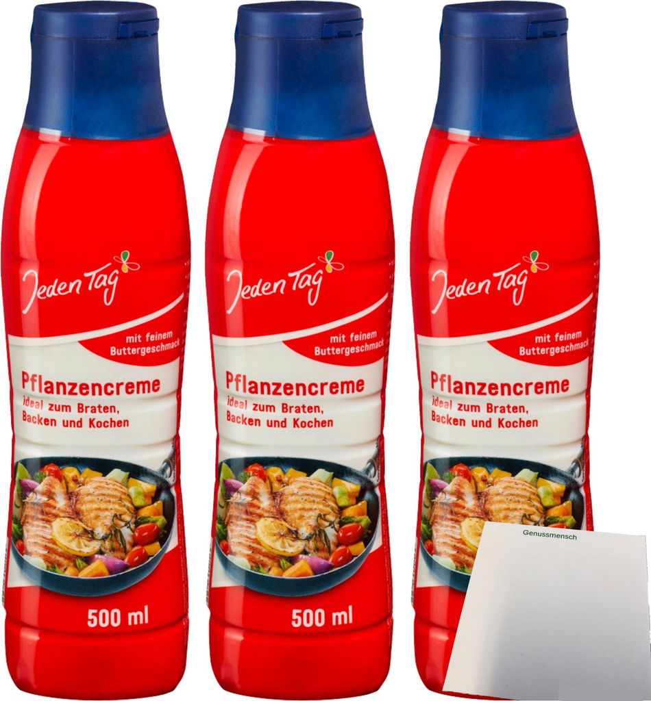Jeden Tag Pflanzencreme 3er Pack (3x500ml Flasche) + usy Produktbild 