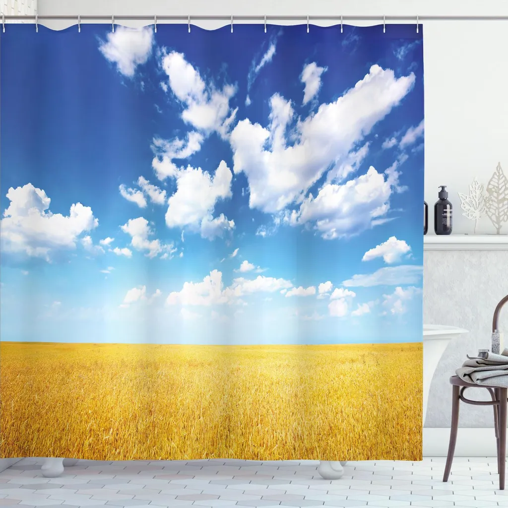 Tenda da Doccia Anti-Muffa 175x220 ABAKUHAUS - Campo di Grano Giallo