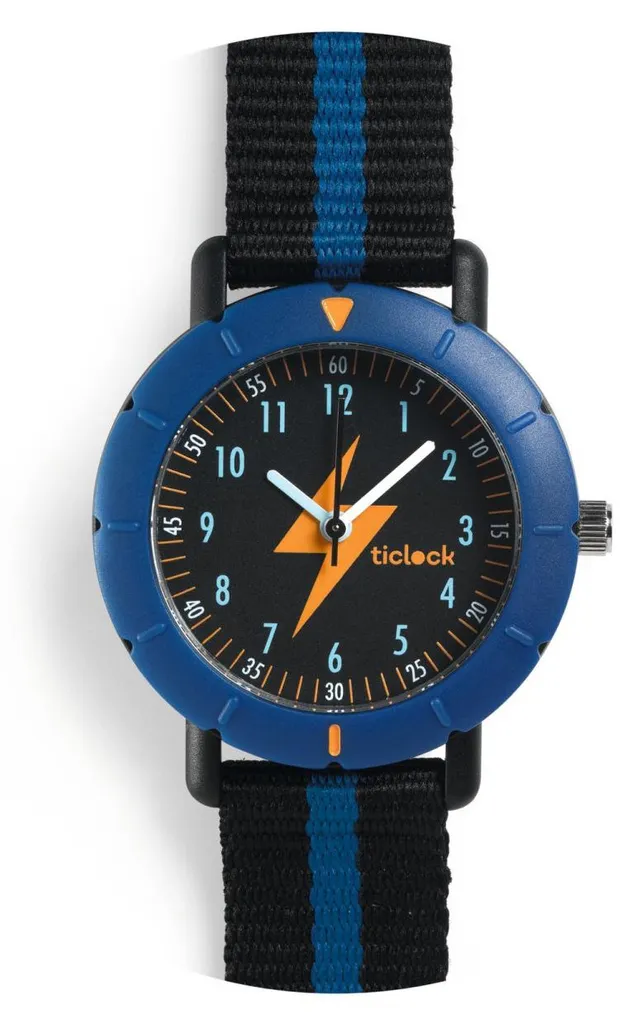 Montre-bracelet Fulger bleue Djeco pour enfant avec cadran pédagogique