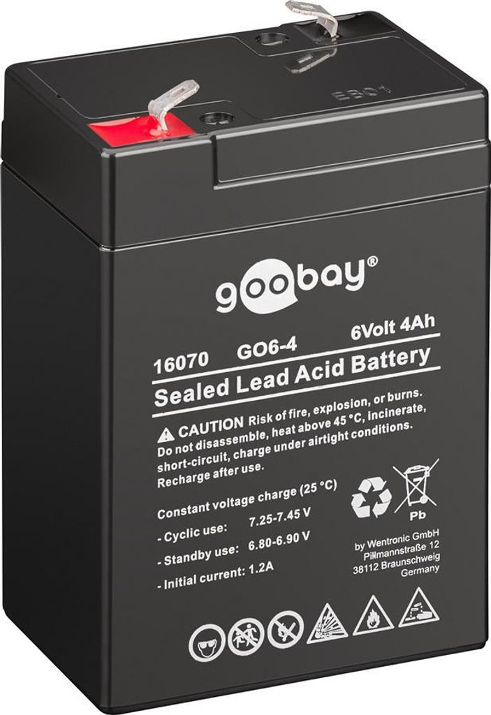 goobay Faston Bleiakku BattG 4000 mAh, 6 V 4,8 mm Produktbild 