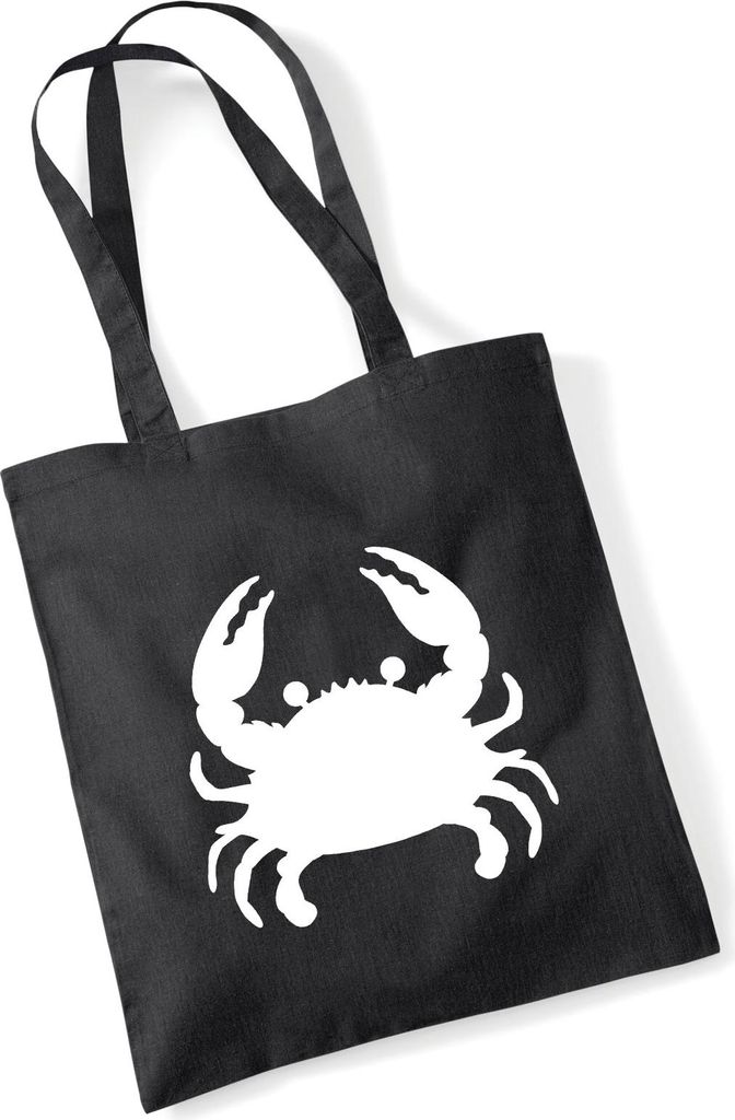 Huuraa Jutebeutel Krabbe Silhouette 10 Liter Black Baumwolle Tasche Geschenkidee