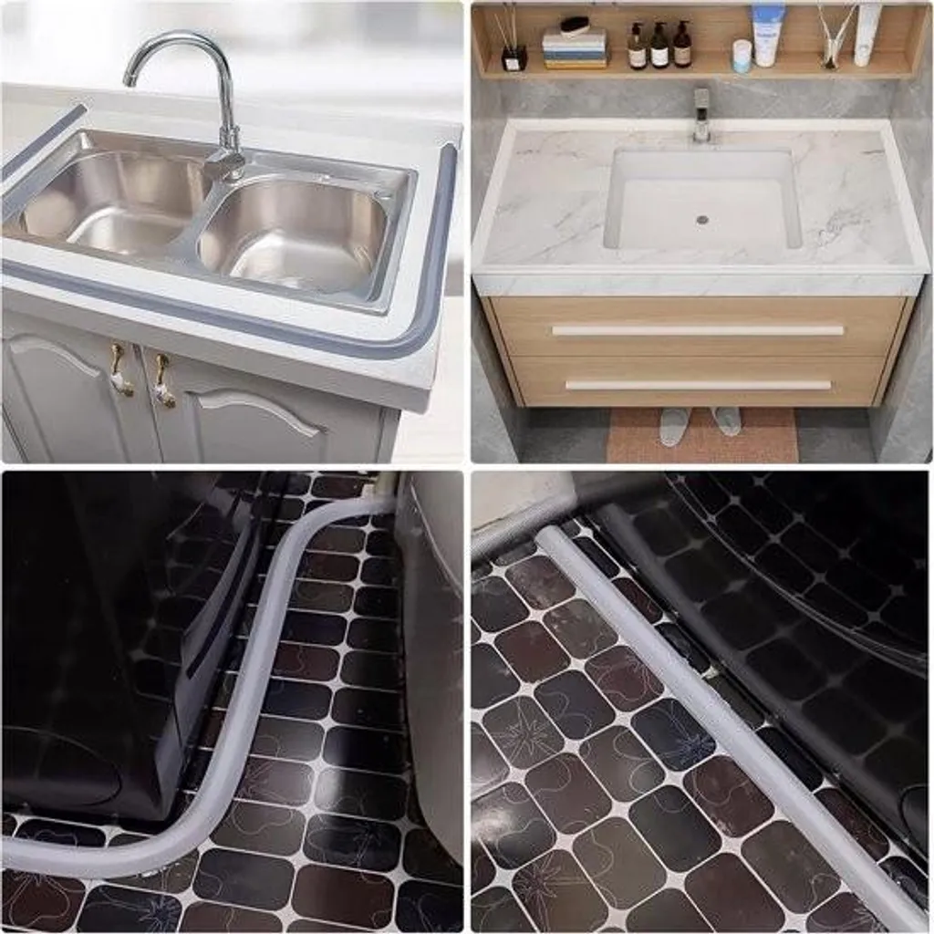 Bloqueur d'eau en silicone autocollant - Solution inondation douche