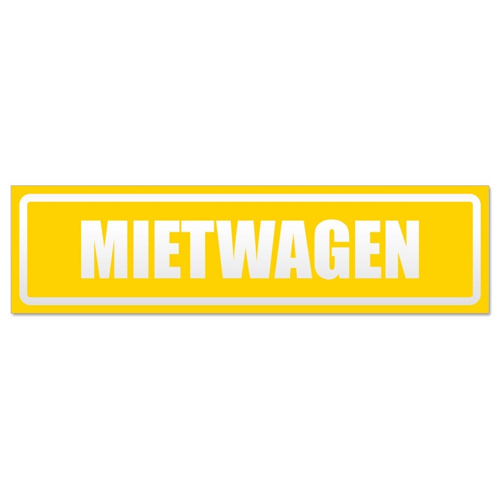 Mietwagen invertiert Magnetschild Schild magnetisch
