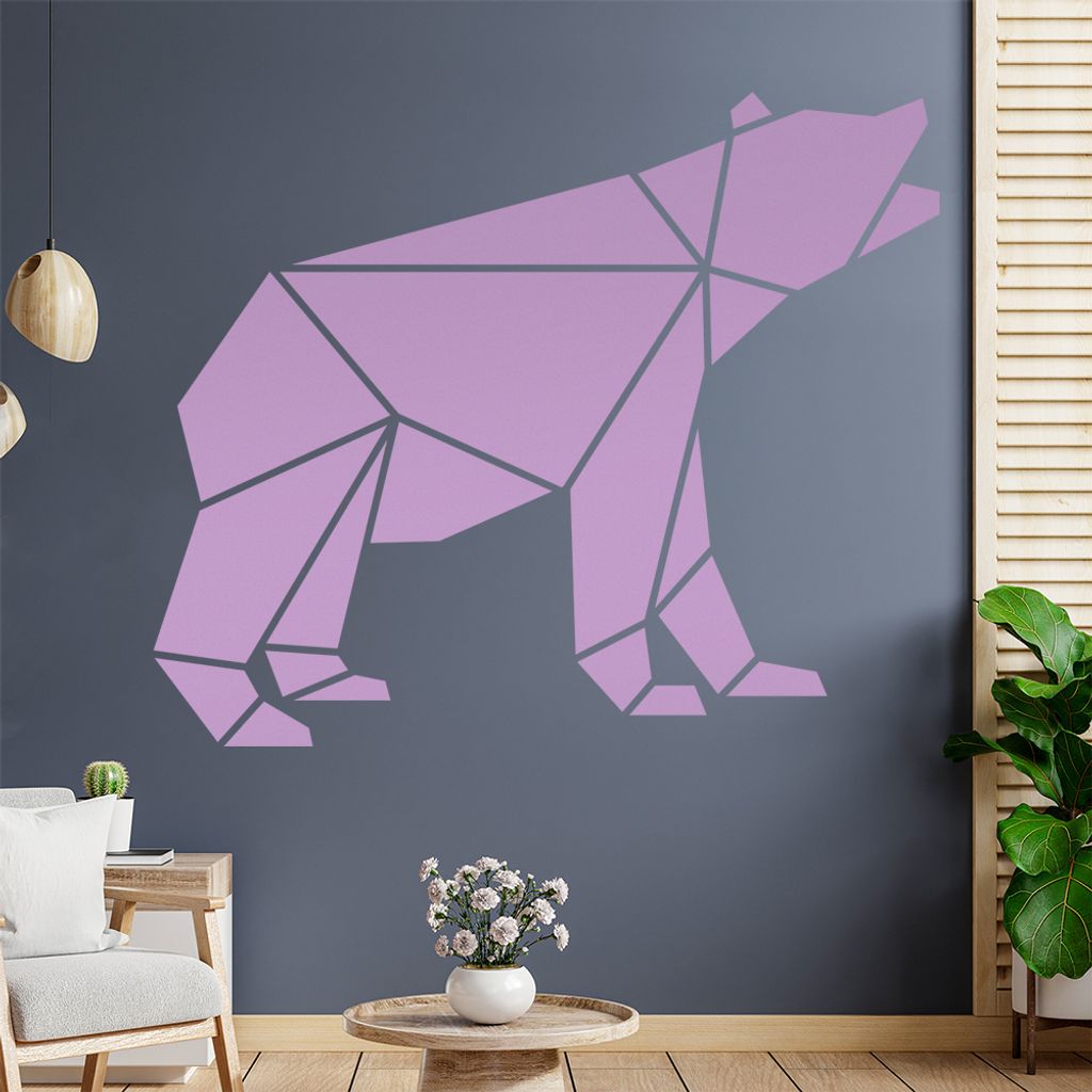 Papierfalten Bär Wandtattoo Wandaufkleber Wall Sticker - Dekoration, Küche, Wohnzimmer, Schlafzimmer, Badezimmer