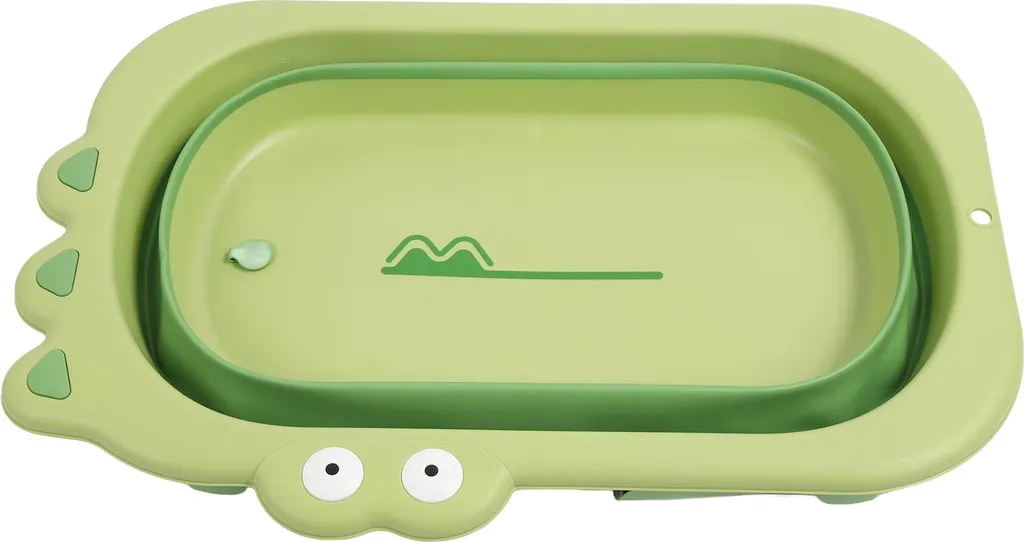 Baignoire bébé pliable grande capacité taille L avec support stable vert - 5