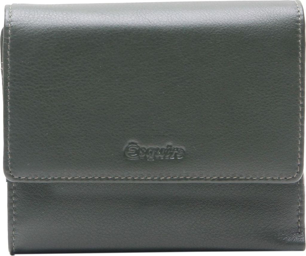 Esquire Leder Geldbörse Viktoria Flap Wallet Green dunkelgrün