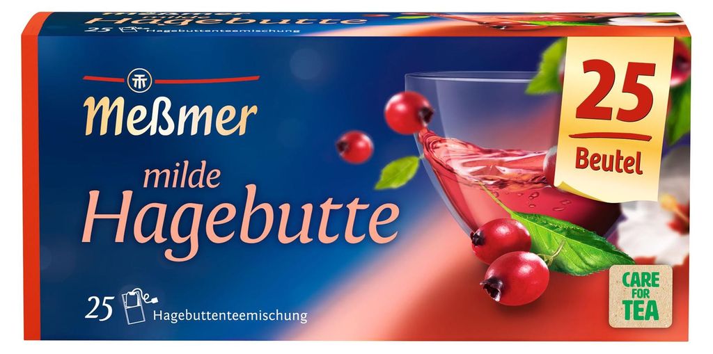 Meßmer Milde Hagebutten-Mischung | 25 | Teebeutel | Vegan | Produktbild 