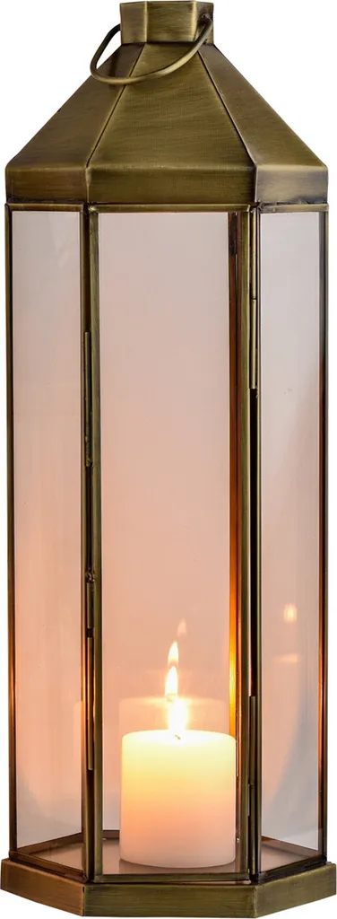 Lanterna a Vento Arada Large: Metallo e Vetro per Tea Light