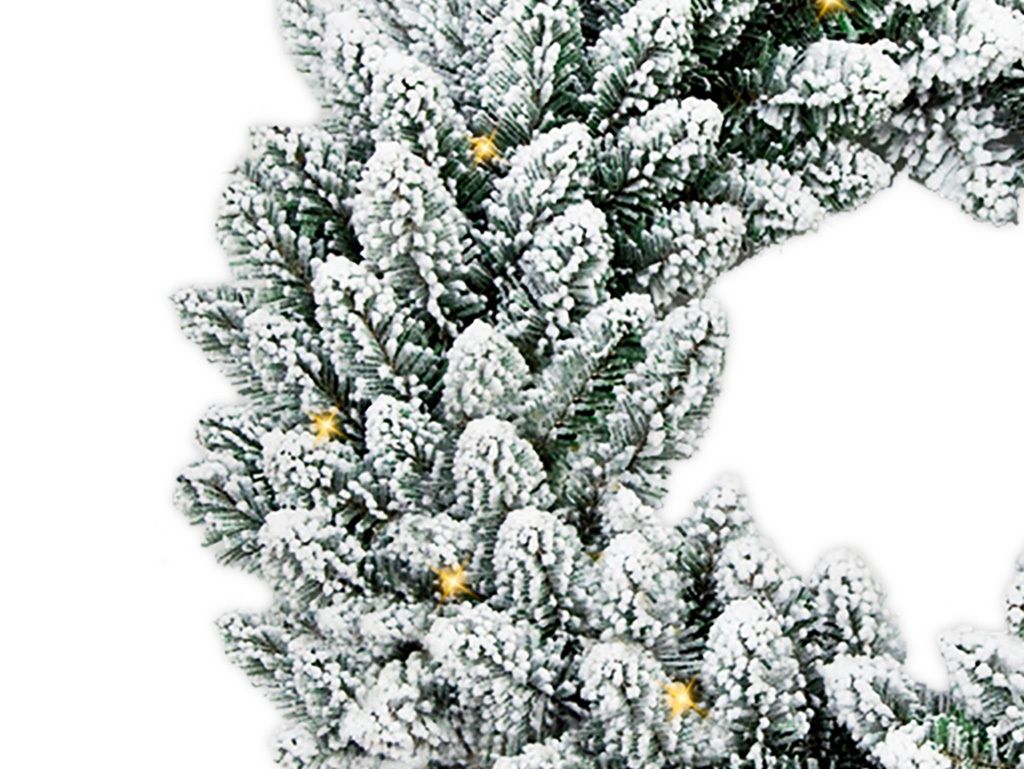 Weihnachtskranz künstlich undekoriert schneeweiß DELUXE Produktbild 2