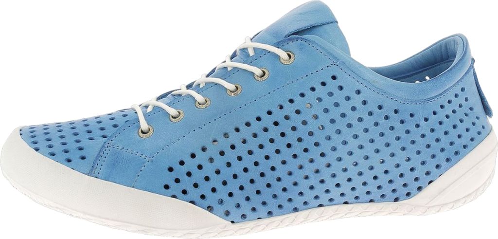 Andrea Conti Damen Schnürschuh Halbschuh Sommerschuh Leder perforiert 0345767, Größe:37 EU, Farbe:Blau