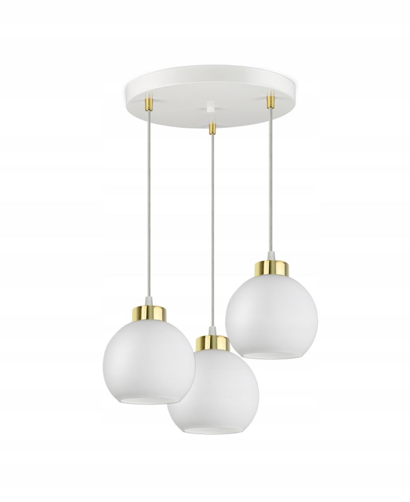 Lampa Wisząca Sufitowa Żyrandol Biała Szklane Kule White Zdjęcie produktu 