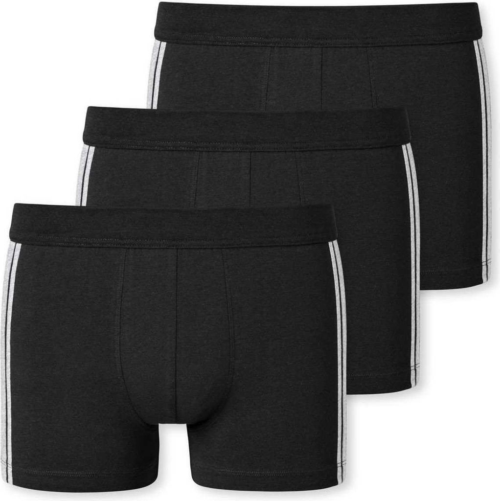 Schiesser Schiesser Herren Shorts 3er Pack Organic Baumwolle Softbund und Streifen - 95/5 Stretch uni 1404-00-00067