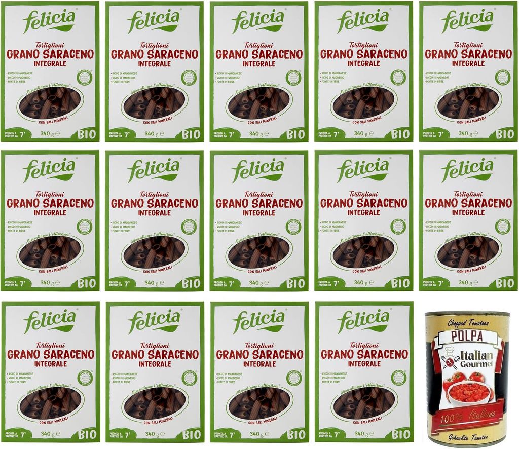 14x Felicia Tortiglioni di Grano Saraceno Integrale,Pasta Produktbild 