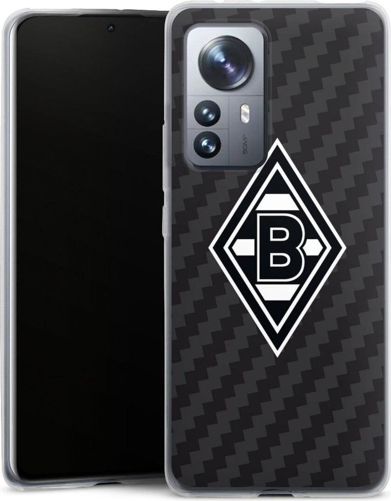 DeinDesign Slim Hülle für Xiaomi 12 Pro 5G Silikon Case Ultra Dünn Handyhülle Borussia Mönchengladbach Carbon Gladbach