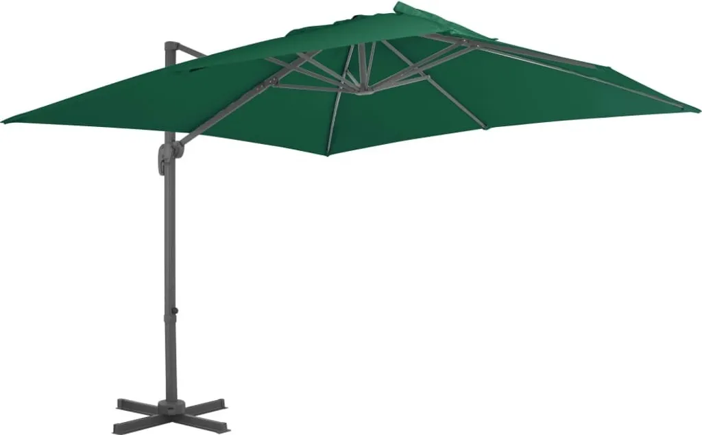 Parasol anti-rouille 300x300 cm Vert : Ombre stable en aluminium durable