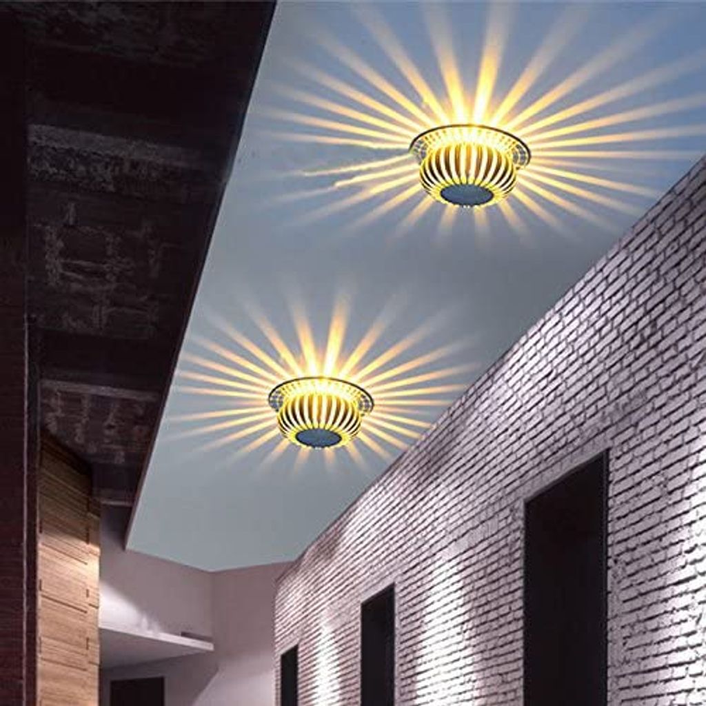 LED Wandlampe Effektlicht Wandleuchte Flurlampe Deckenlampe Badleuchte 3W Leucht