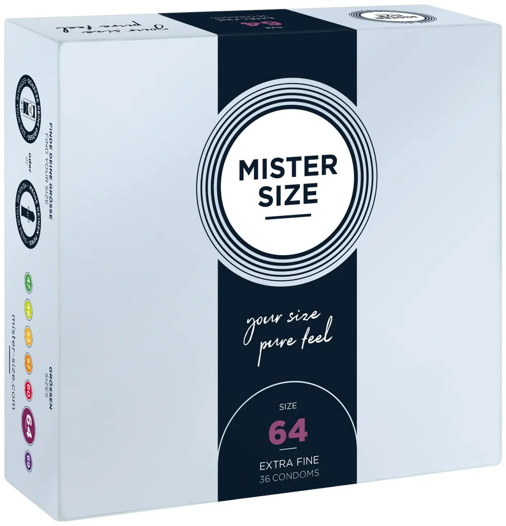 Mister Size 64 mm Boîte de 36 Préservatifs Grande Taille XXL Confort