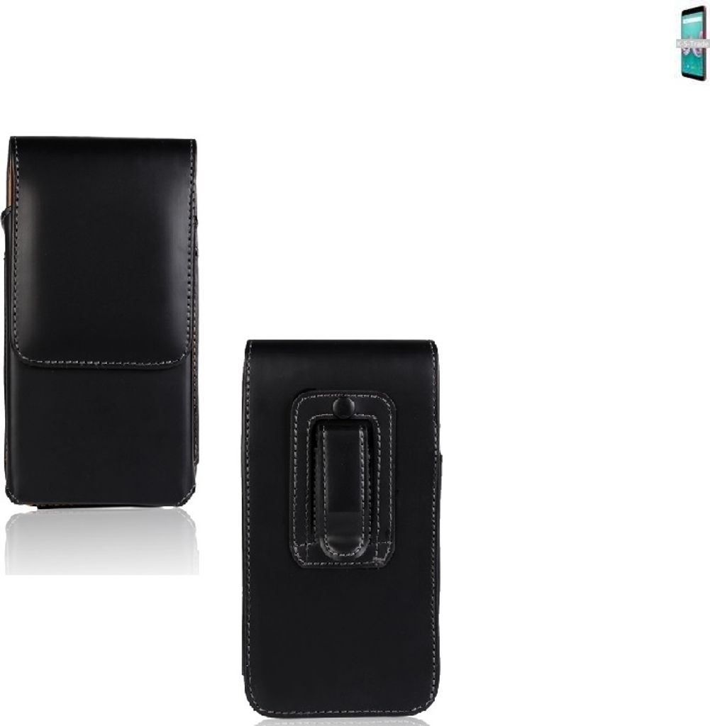 K-S-Trade Gürteltasche kompatibel mit Wiko Lenny 5 Schutz-Hülle Handy-Hülle mit Magnetverschluss Holster in schwarz