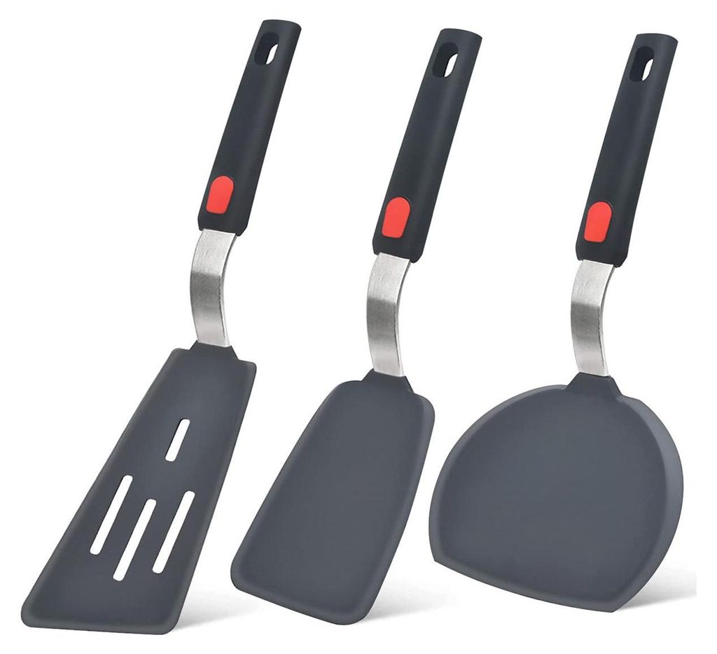 Set Di 3 Spatole In Silicone Per Cucina - Antiaderenti E Resistenti Al Calore (fino A 200°C) - BPA Free - Lavabili In Lavastoviglie