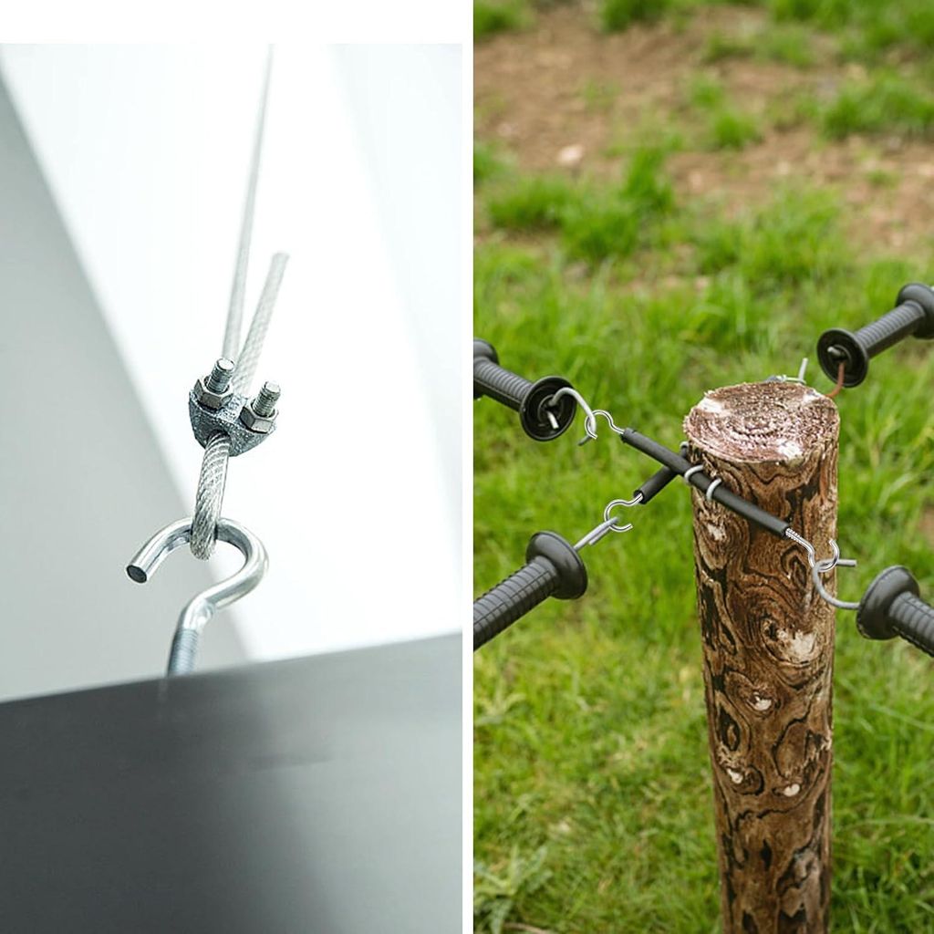 Schraubhaken mit Ösen M4 x 50 mm - 20 Stück für Decken - Hängemattenüberdachungsbefestigung