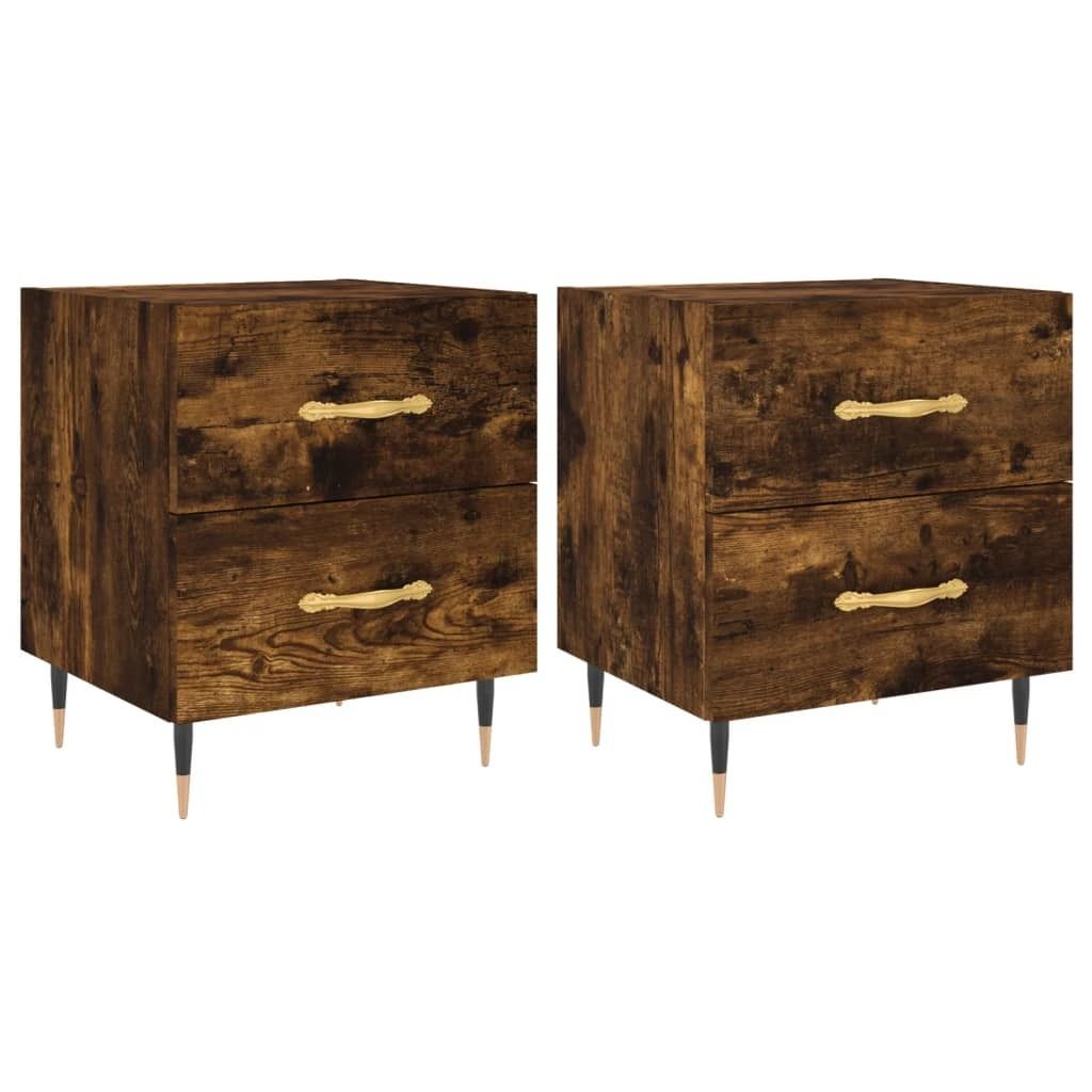 "2026 MODERNE"Nachttisch 2er Set, für Schlafzimmer - elegantes Design - Nachtkommode - Räuchereiche 40x35x47,5cm Holzwerkstoff - Nachttische & -s...