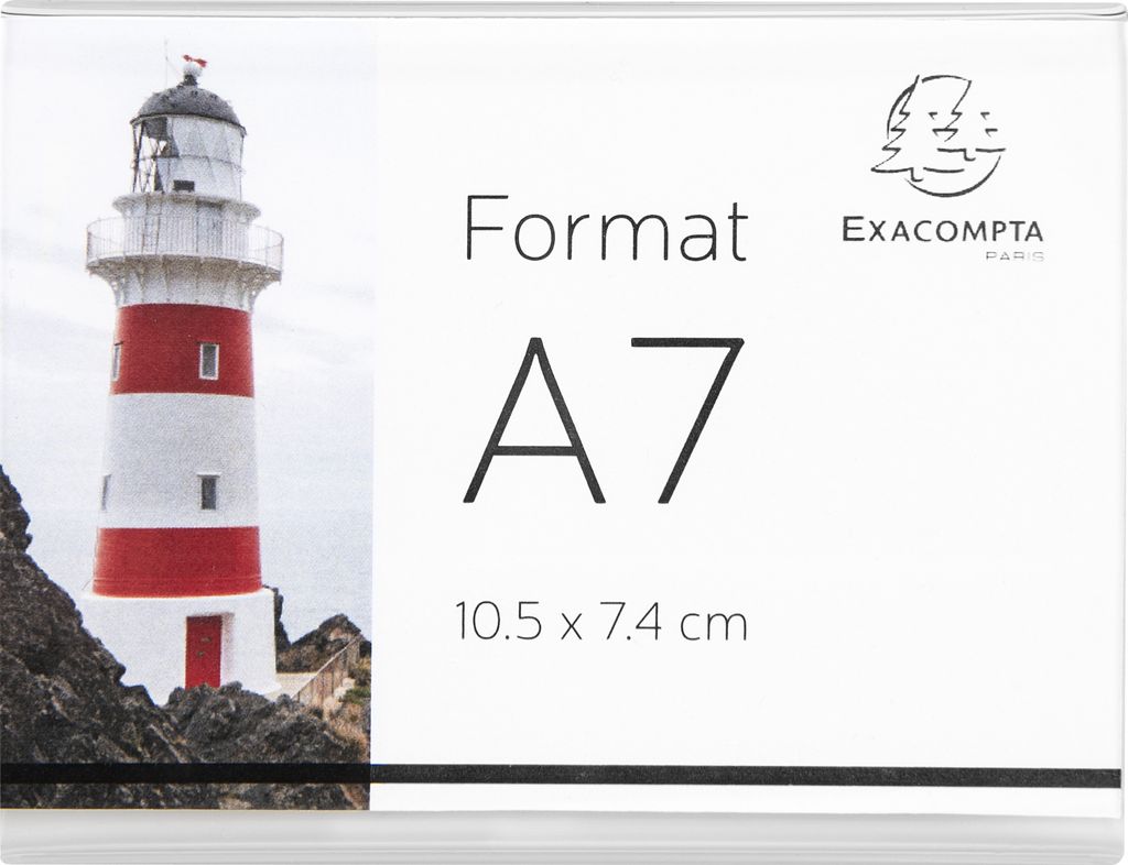 Exacompta 10x Set + 10 Tischaufstellern A7 horizontal Exacryl Kristall 87058QD