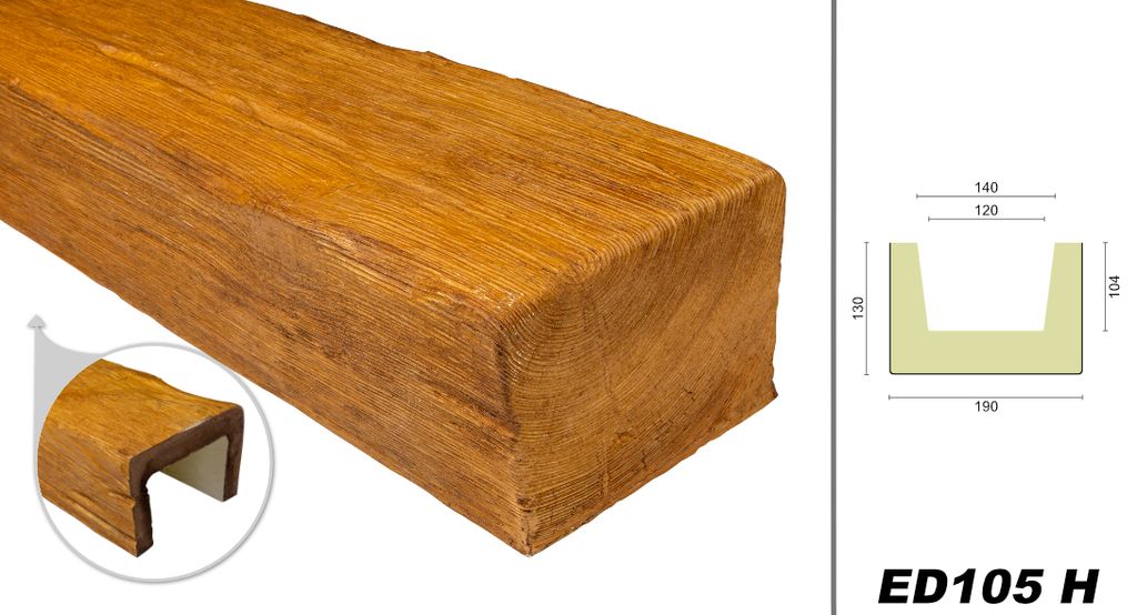 DECO WOOD Deckenbalken modern aus Polyurethane, 2m Länge, Produktbild 