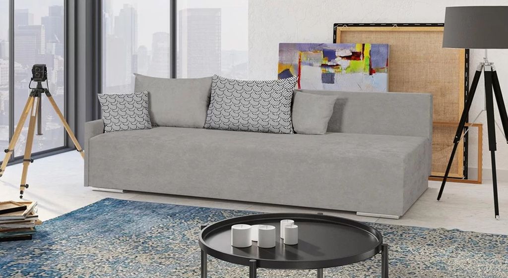 3-Sitzer-Sofa mit Schlaffunktion STAR - Hellgrau
