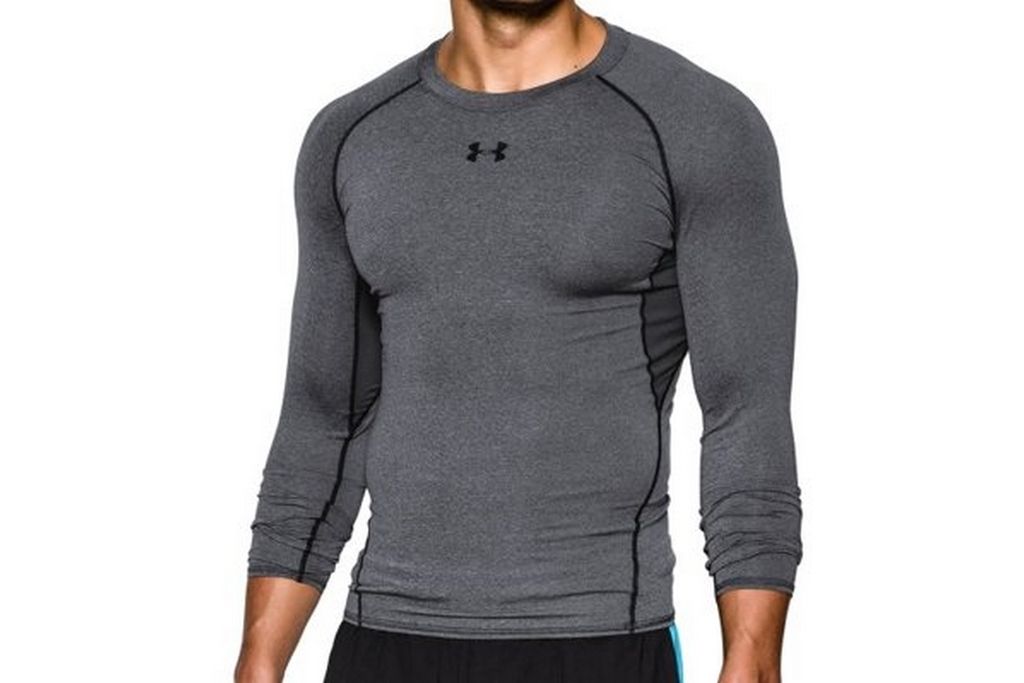 Under Armour Heatgear Compression Longsleeve 1257471-090, Herren, t-shirty kompresyjne, Grau, Größe: S EU