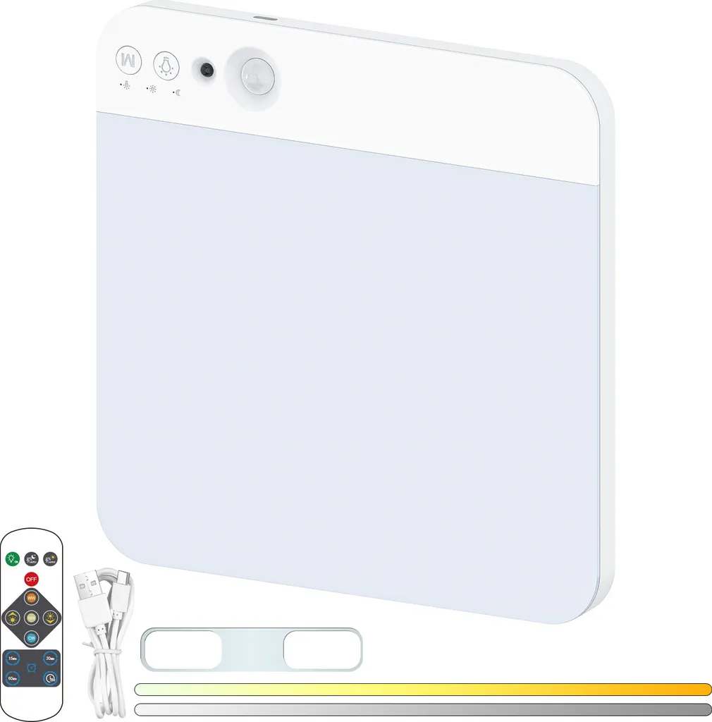 Plafonnier LED ultra mince rechargeable à détection automatique de 20cm