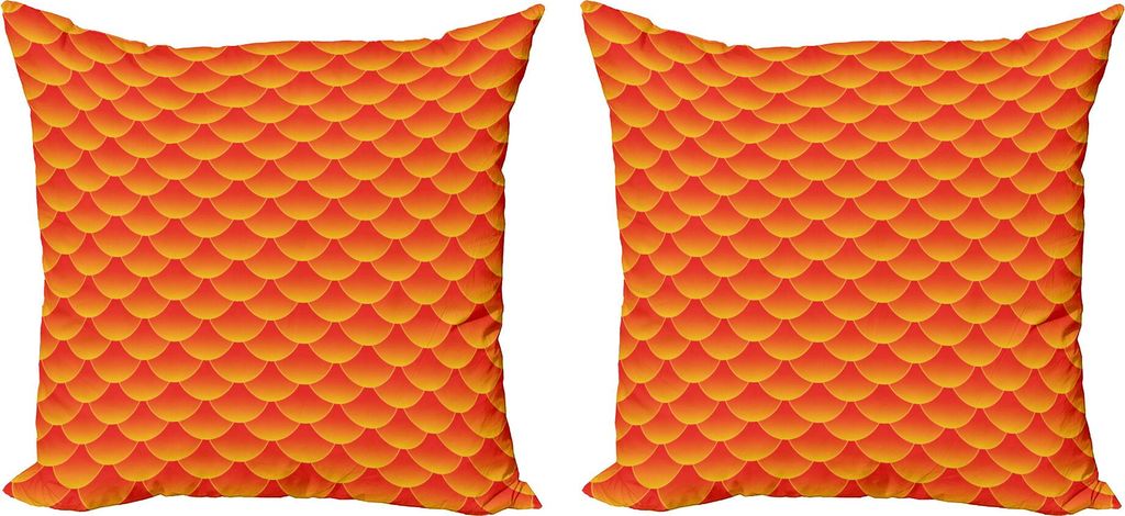 ABAKUHAUS Orange Kissenbezug Set (2Stück), Goldfisch Skalen, Die Zufällige Muster Fortbewegungs Spaß Muschel Bild Druck, 40 x 40 cm, Burnt orange