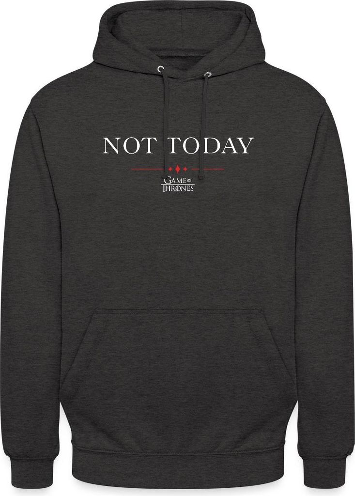 Spreadshirt Game Of Thrones Not Today Spruch Uni Hoodie, XL, Anthrazit