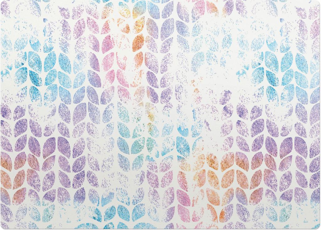 Blätter in Pastellfarben – Bodenschutzmatte – Stuhlunterlage 140x100 cm – Rutschfest – Hartbodenmatte