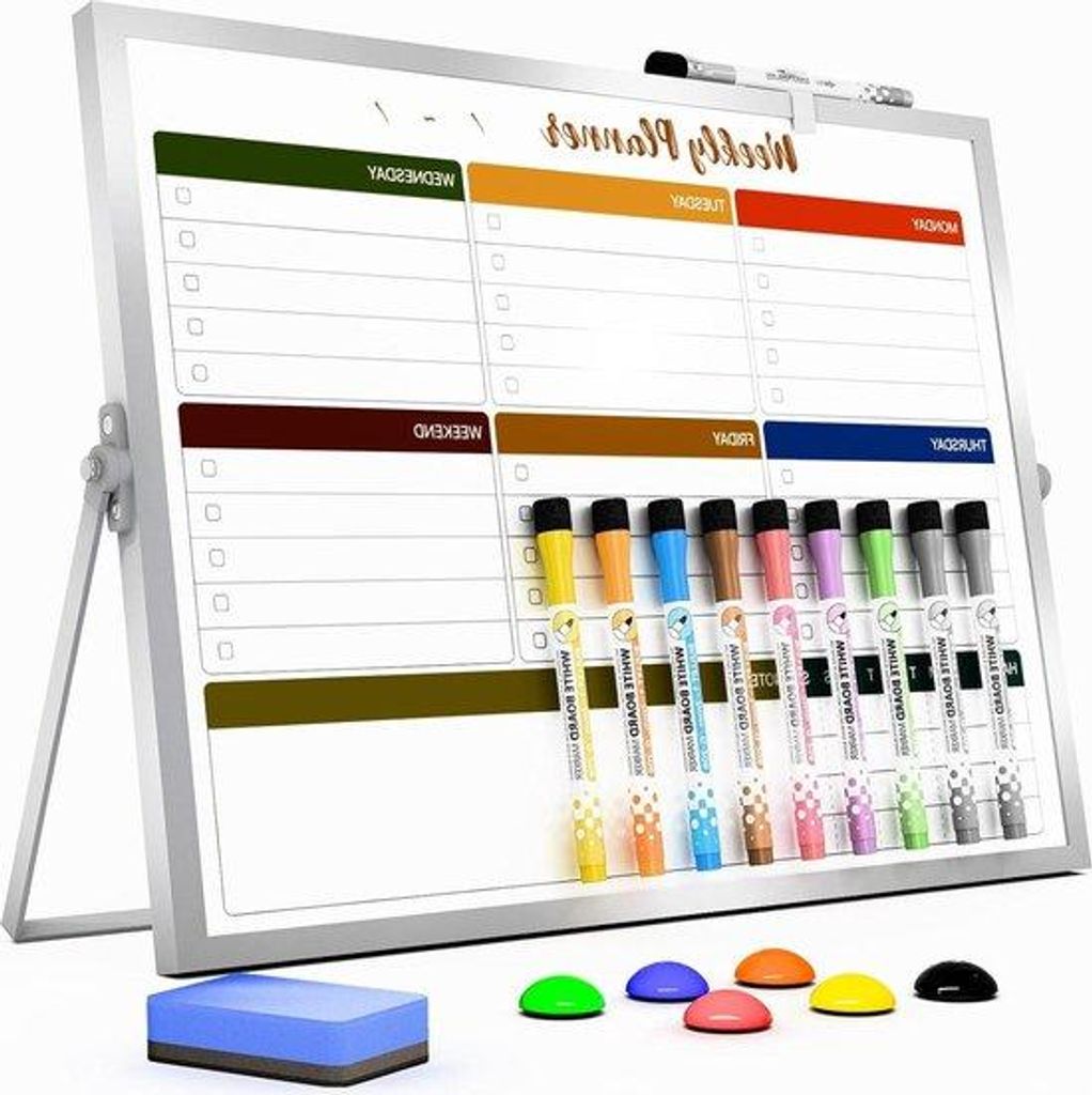 Wöchentliche Whiteboard-Tafel 12x16 Zoll weiß portabel