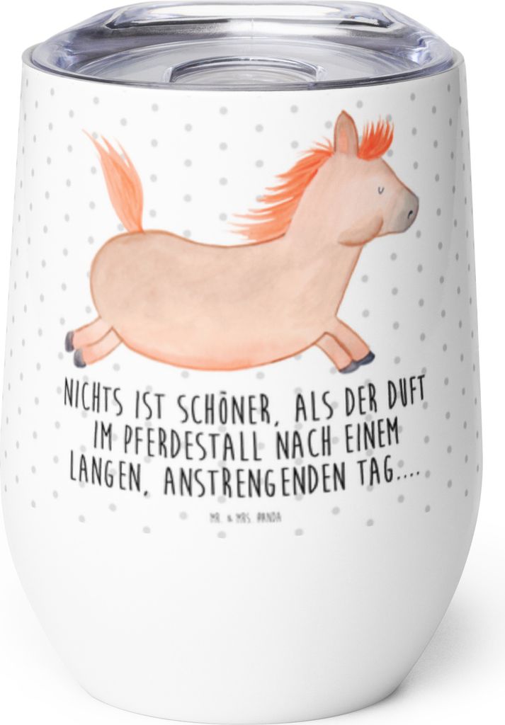 Mr. & Mrs. Panda Thermo Becher Pferd Springen - Weiß - Produktbild 