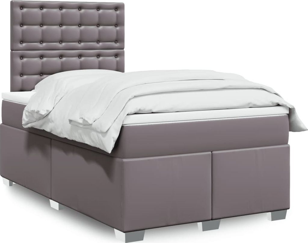 Maison Exclusive - Boxspringbett mit Matratze Grau 120x190 cm Kunstleder