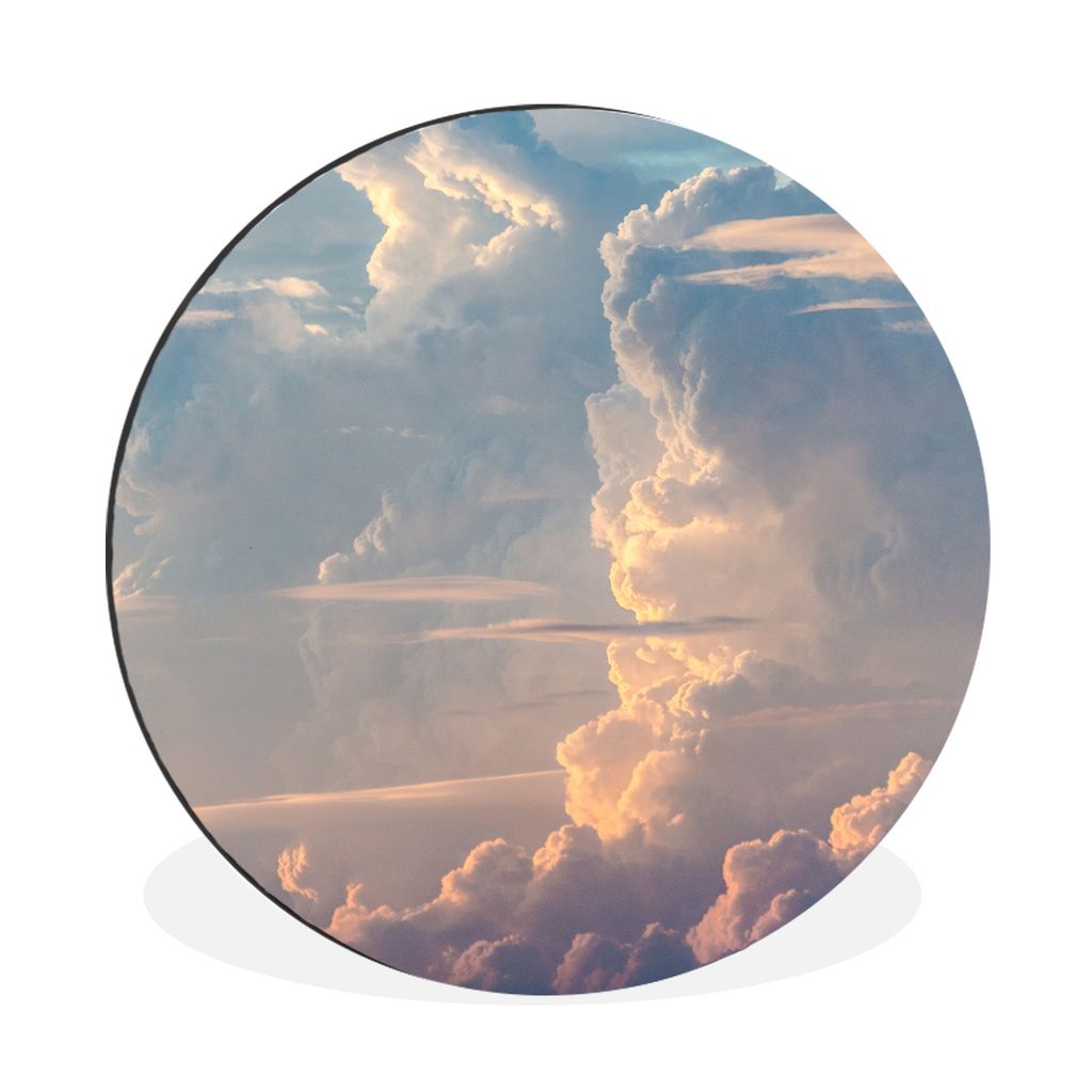 MuchoWow Aluminium Wandkreis Die Sonne sorgt für bunte Wolken Ø 60 cm Wanddeko Modern Wohnzimmer - Wand Kreis - Wandbild - Schlafzimmer - Alumi...