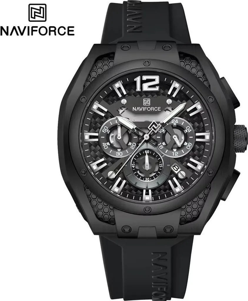 Montre Homme NAVIFORCE MA-38609 Noire - Robuste et Anti-Rayures