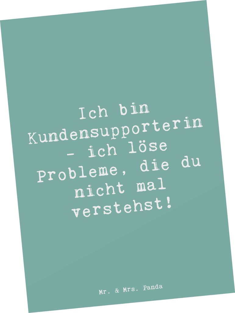 Mr. & Mrs. Panda Postkarte Spruch Kundensupporterin Heldin - Meeresbrise - Geschenk, Geschenke für Berufstätige, Support, Grußkarte, Beruf, Post...