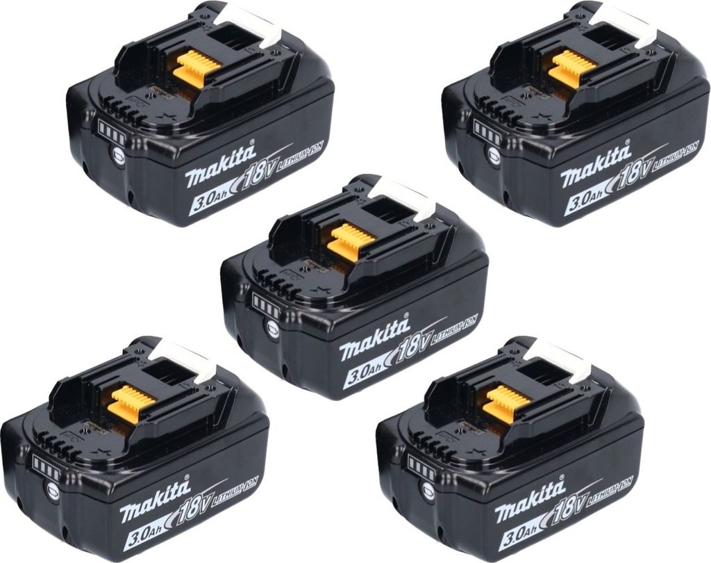 Makita kit batterie 5x BL 1830 B 18 V 3,0 Ah / 3000 mAh Image du produit 