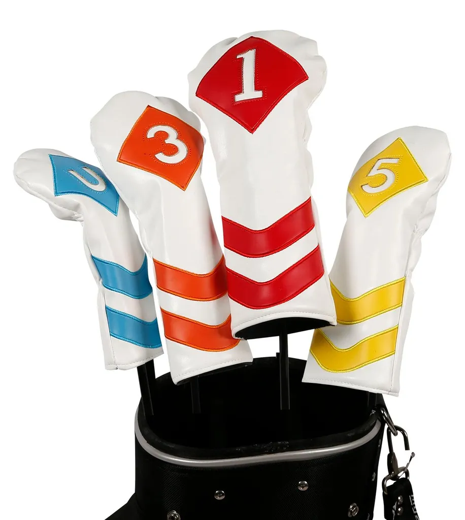 Housses de golf imperméables en cuir pour bois 1 3 5 et hybride U