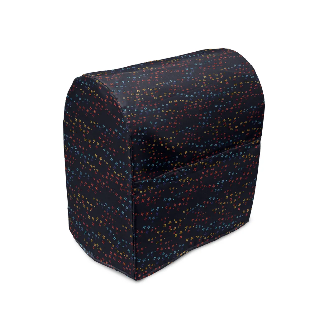 ABAKUHAUS Housse de Mixeur Bleu Foncé Étoiles et Fleurs 36 x 39 x 24 cm