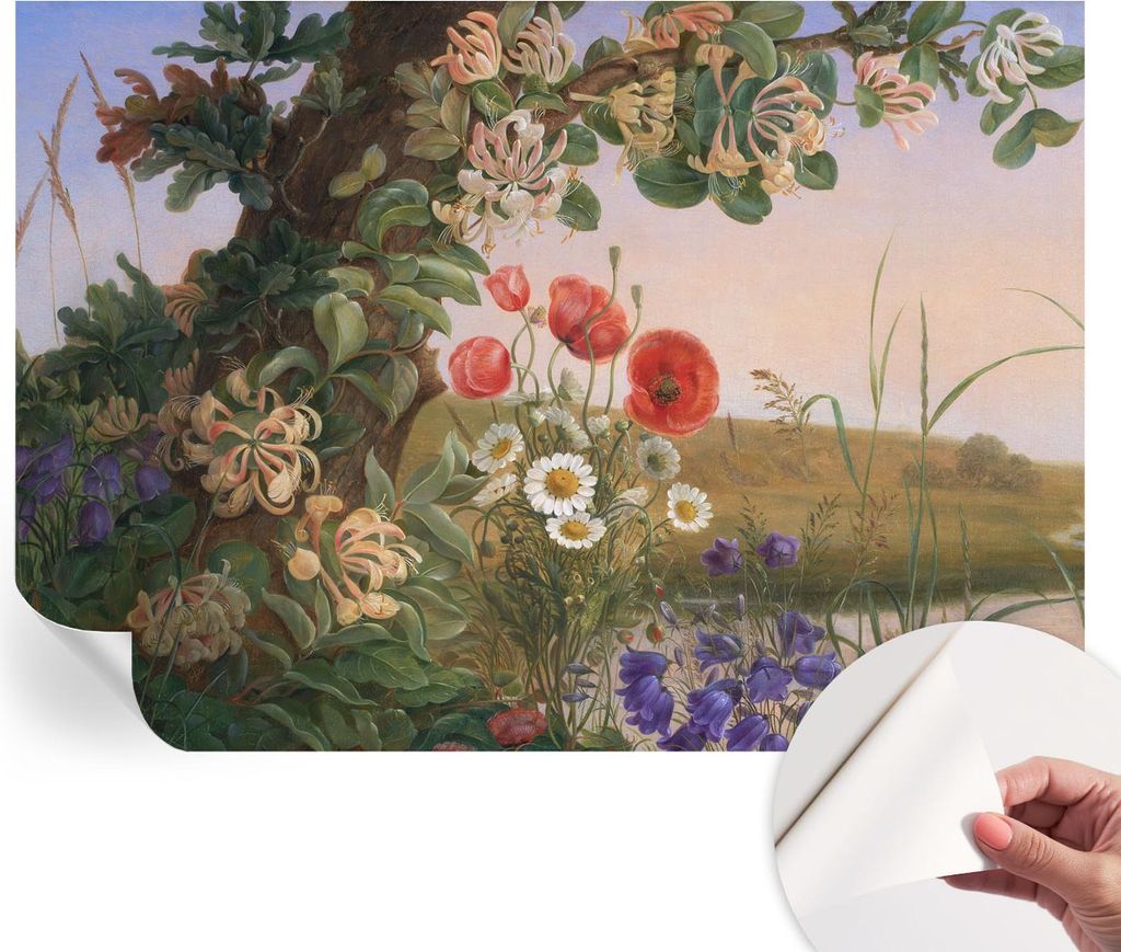 Selbstklebende Wandtapete - Dekorative Tapete für Wohnzimmer - Klebefolie für Wandbilder - Tapetenfolie für Wanddekoration - 312x219 cm - Blumen...