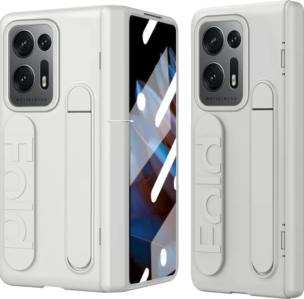 Custodia Oppo Find N2 Bianco con Cinturino e Protezione Cerniera Integrata
