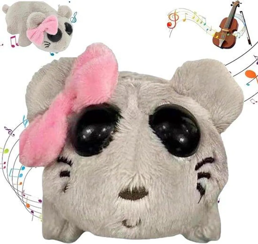 Peluche Hamster Violon avec Son Mélancolique pour Enfant et Bébé