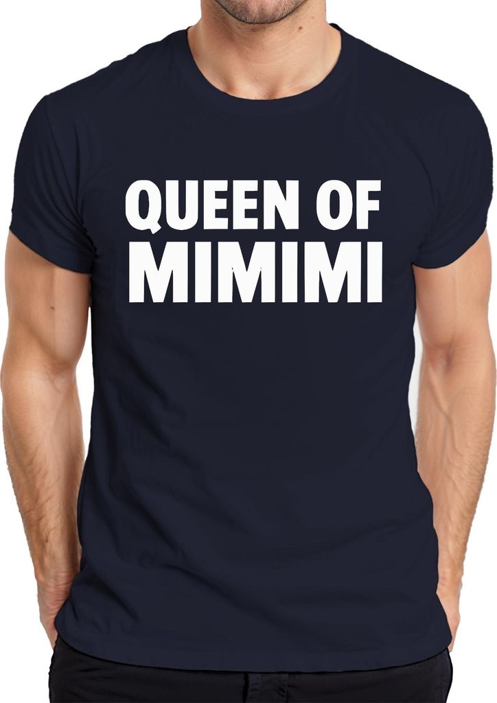 Queen of Mimimi Spruch witzig sarkastisch Frauen Geschenk Frech Herren T-Shirt, Navy, L